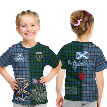 McCoy Tartan Kid T-Shirt Happy St. Andrew's Day Half Tartan Style - Tartan Vibes Clothing