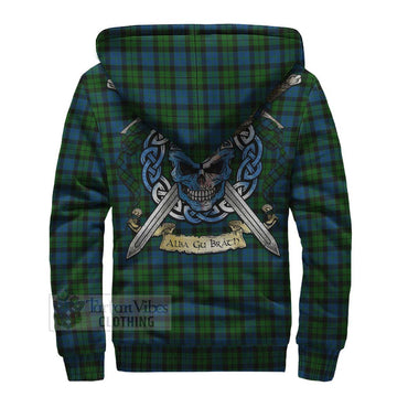 McCoy Tartan Sherpa Hoodie with Family Crest Celtic Skull Style - Tartan Vibes Clothing