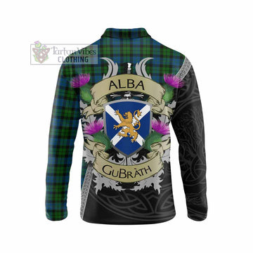McCoy Tartan Family Crest Long Sleeve Polo Shirt Lion Rampant Royal Thistle Shield Celtic Inspired - Tartan Vibes Clothing