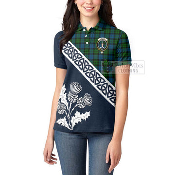 McCoy Tartan Women's Polo Shirt Featuring Thistle and Scotland Map - Tartanvibesclothing Store