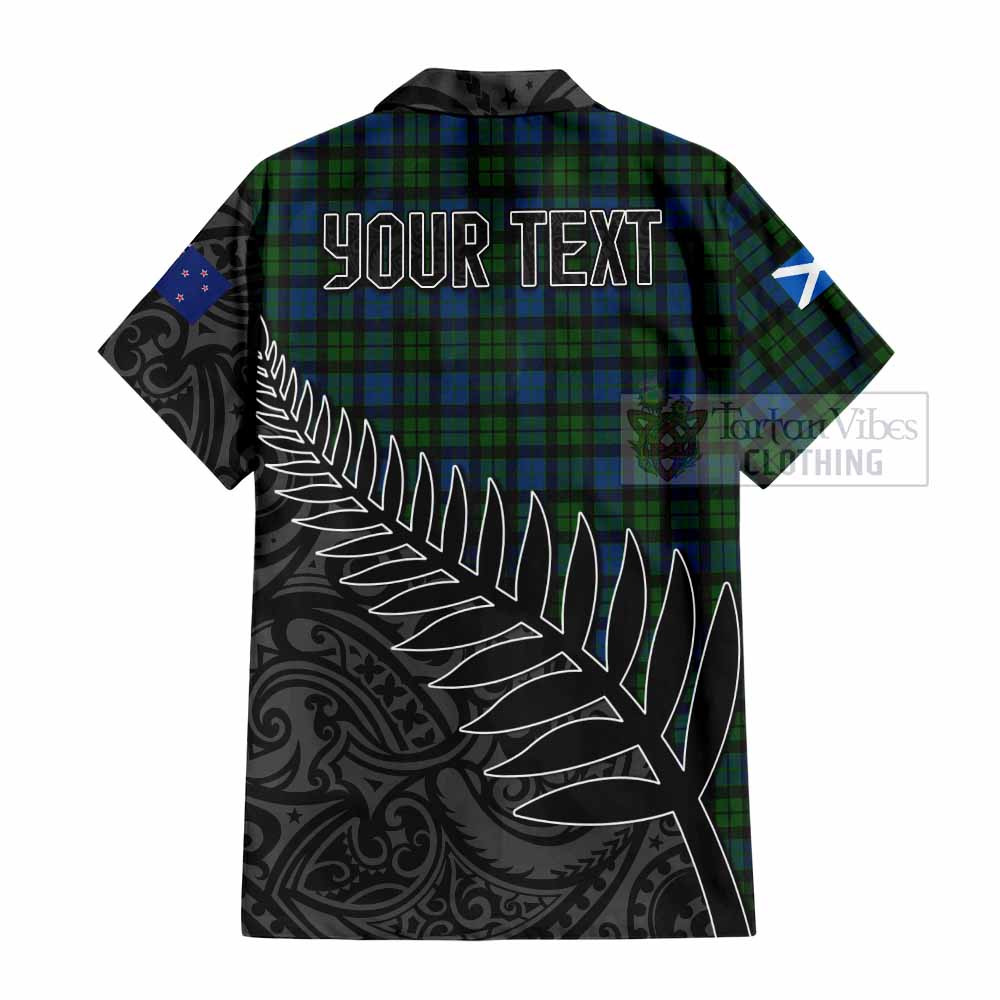 McCoy Crest Tartan Hawaiian Shirt with New Zealand Silver Fern Half Style - Tartan Vibes Clothing