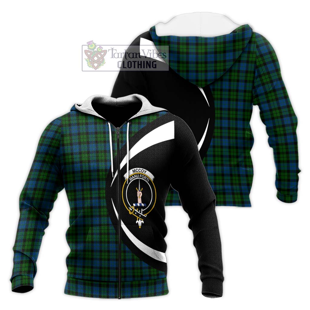 McCoy Tartan Knitted Hoodie with Family Crest Circle Style Unisex Knitted Zip Hoodie - Tartan Vibes Clothing