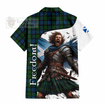 Tartan Vibes Clothing McCoy Crest Tartan Short Sleeve Button Shirt Inspired by the Freedom of Scottish Warrior