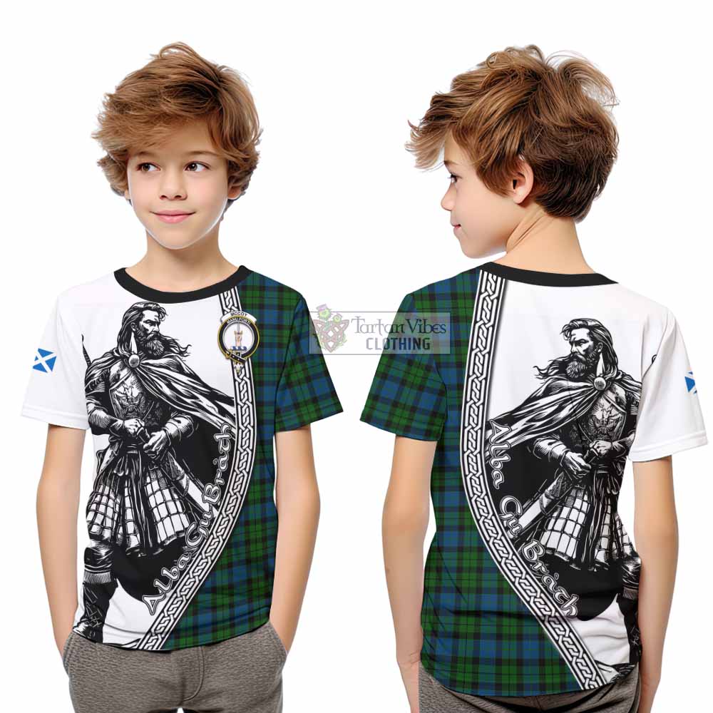 McCoy Tartan Clan Crest Kid T-Shirt with Highlander Warrior Celtic Style - Tartan Vibes Clothing