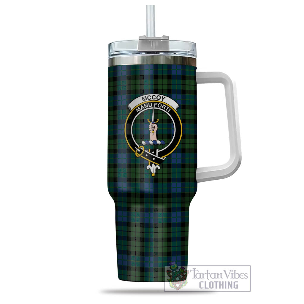 Tartan Vibes Clothing McCoy Tartan and Family Crest Tumbler with Handle