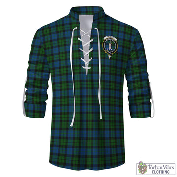 McCoy Tartan Men's Scottish Traditional Jacobite Ghillie Kilt Shirt with Family Crest