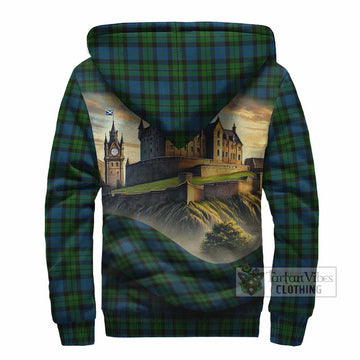McCoy Tartan Family Crest Sherpa Hoodie with Scottish Ancient Castle Style - Tartan Vibes Clothing