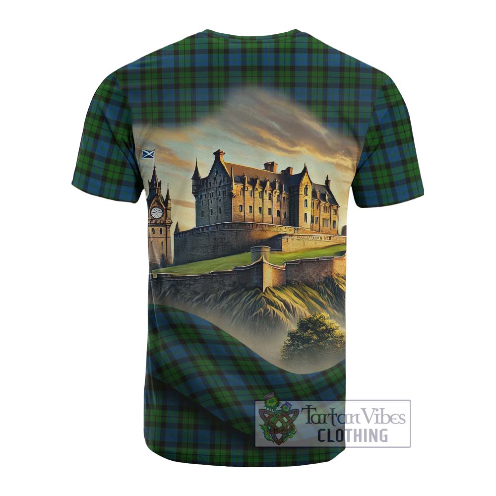 McCoy Tartan Family Crest Cotton T-shirt with Scottish Ancient Castle Style - Tartan Vibes Clothing