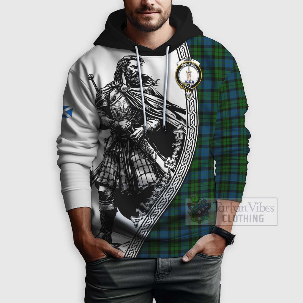 McCoy Tartan Clan Crest Hoodie with Highlander Warrior Celtic Style - Tartan Vibes Clothing
