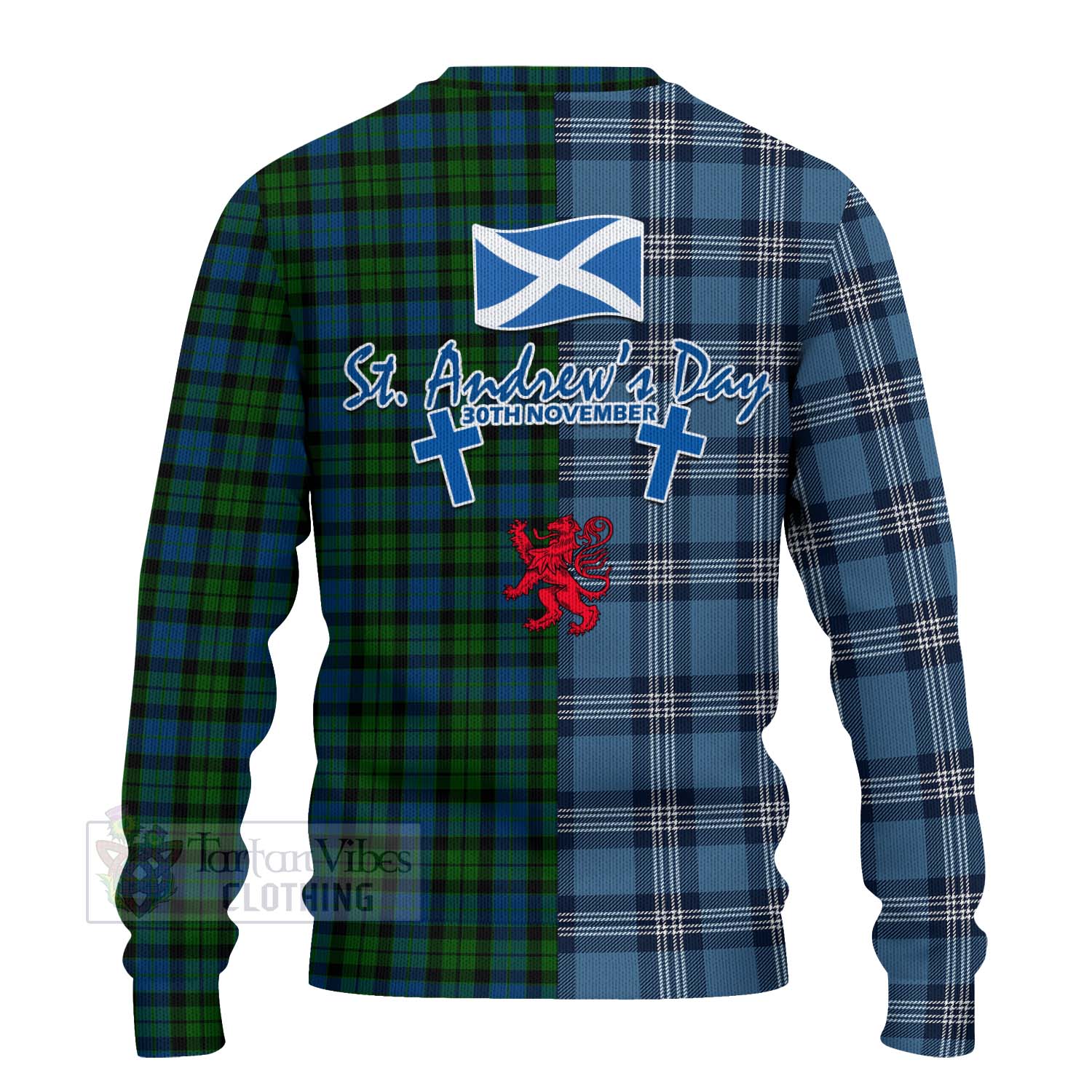 McCoy Tartan Knitted Sweater Happy St. Andrew's Day Half Tartan Style - Tartan Vibes Clothing
