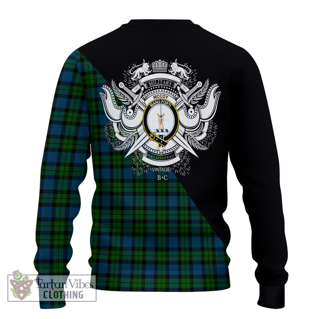 McCoy Tartan Ugly Sweater with Family Crest and Military Logo Style - Tartan Vibes Clothing