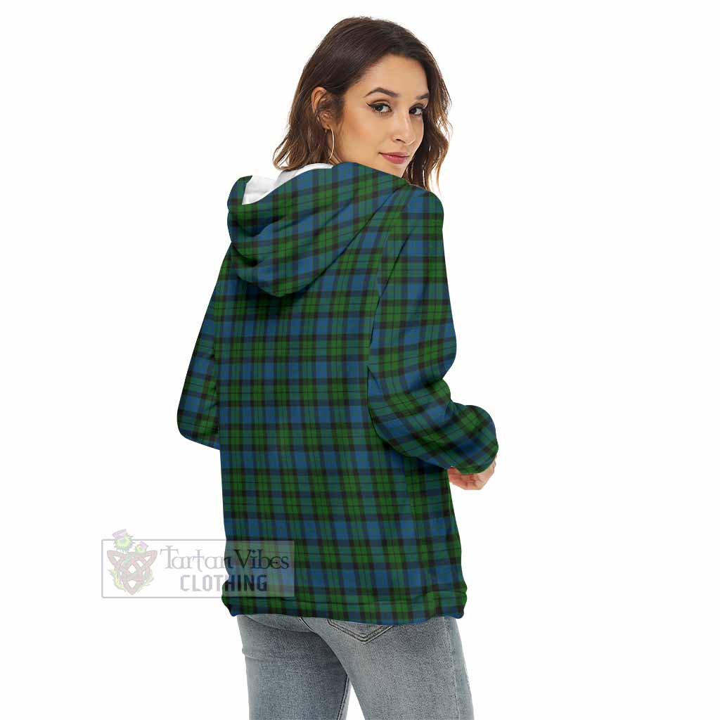 McCoy Tartan Women's Borg Fleece Hoodie with Half Zip with Family Crest - Tartan Vibes Clothing