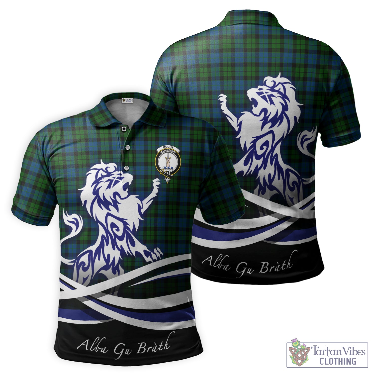McCoy Tartan Polo Shirt with Alba Gu Brath Regal Lion Emblem - Tartan Vibes Clothing