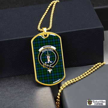 Tartan Vibes Clothing McCoy Tartan Dog Tag Necklace with Family Crest