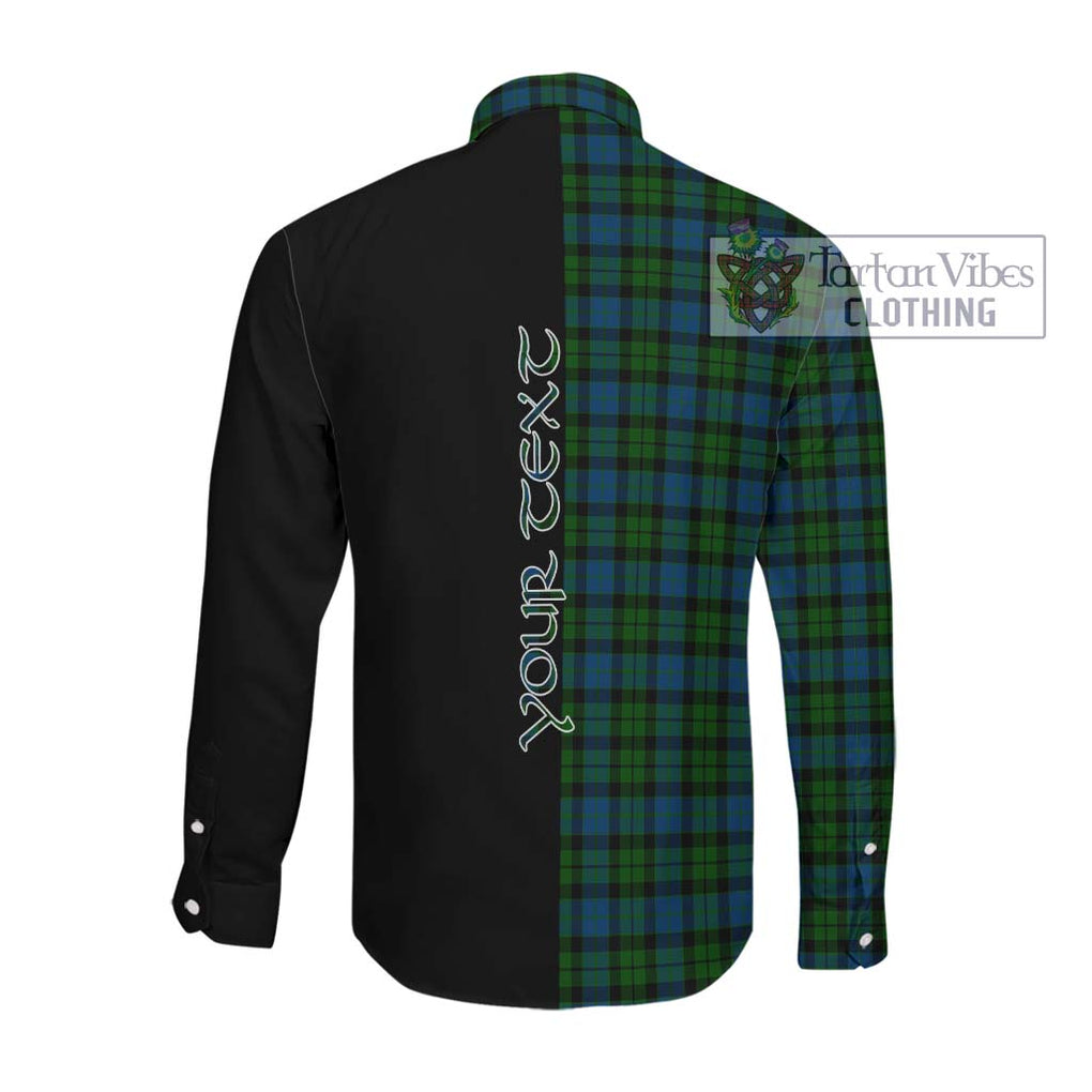 McCoy Tartan Long Sleeve Button Shirt with Family Crest and Half Of Me Style Men's Shirt - Tartanvibesclothing Shop