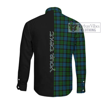 McCoy Tartan Long Sleeve Button Shirt with Family Crest and Half Of Me Style Men's Shirt - Tartanvibesclothing Shop