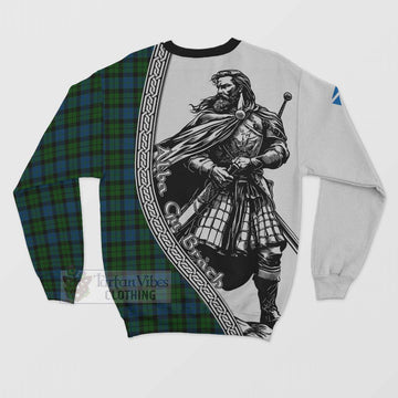 McCoy Tartan Clan Crest Sweatshirt with Highlander Warrior Celtic Style - Tartan Vibes Clothing