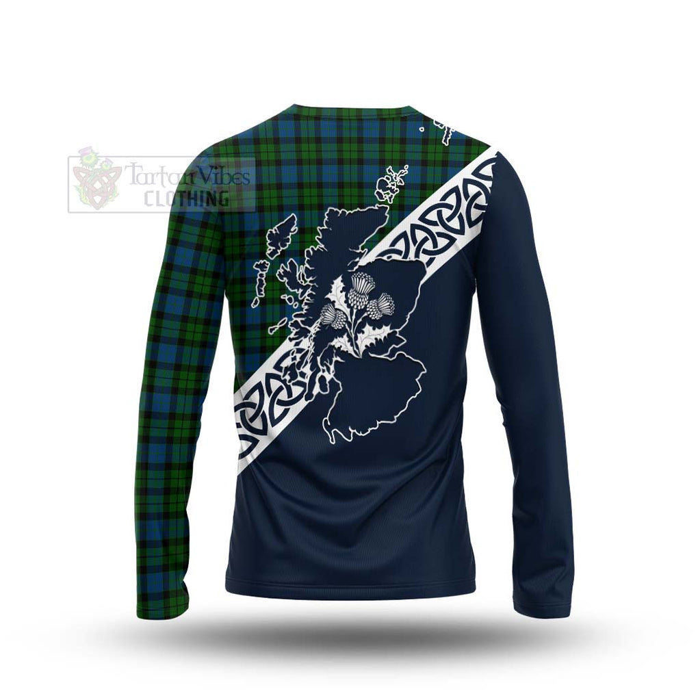 McCoy Tartan Long Sleeve T-Shirt Featuring Thistle and Scotland Map - Tartan Vibes Clothing