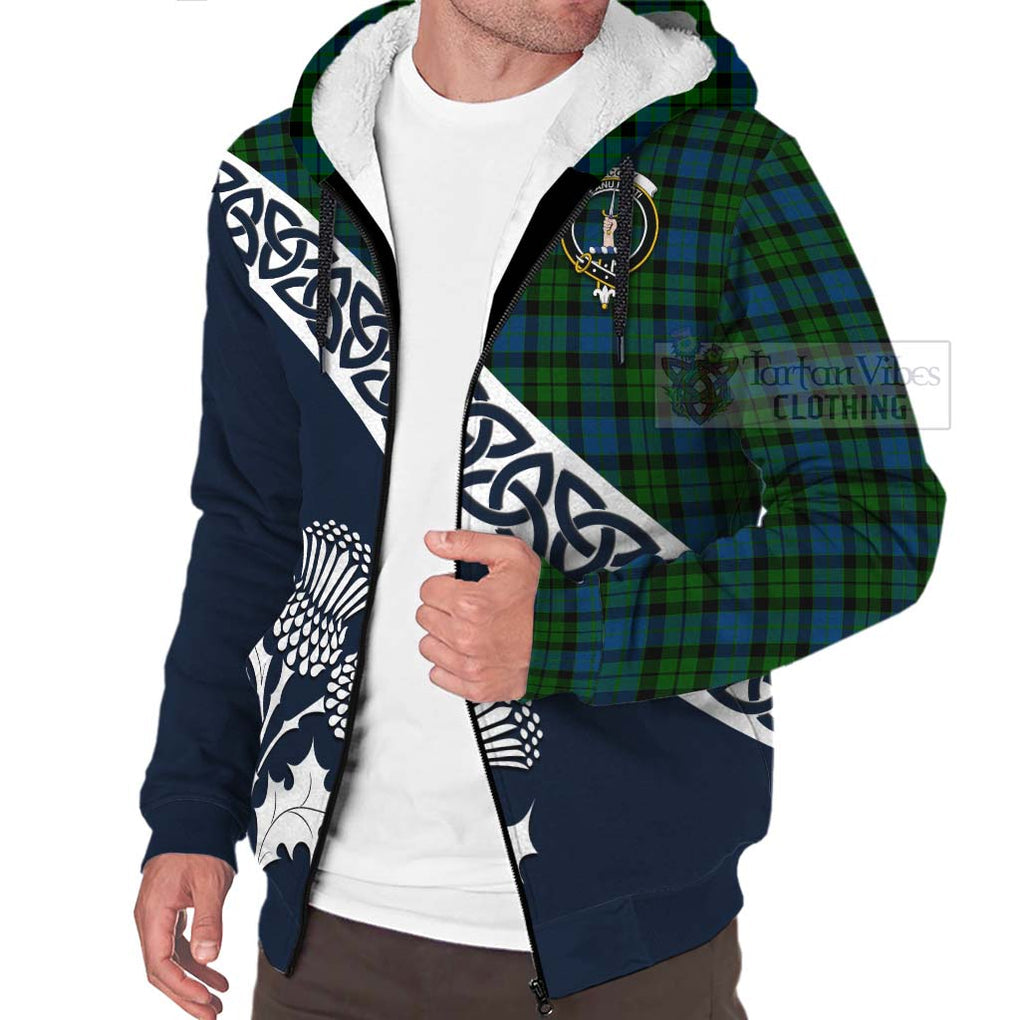 McCoy Tartan Sherpa Hoodie Featuring Thistle and Scotland Map - Tartan Vibes Clothing