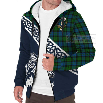 McCoy Tartan Sherpa Hoodie Featuring Thistle and Scotland Map - Tartan Vibes Clothing
