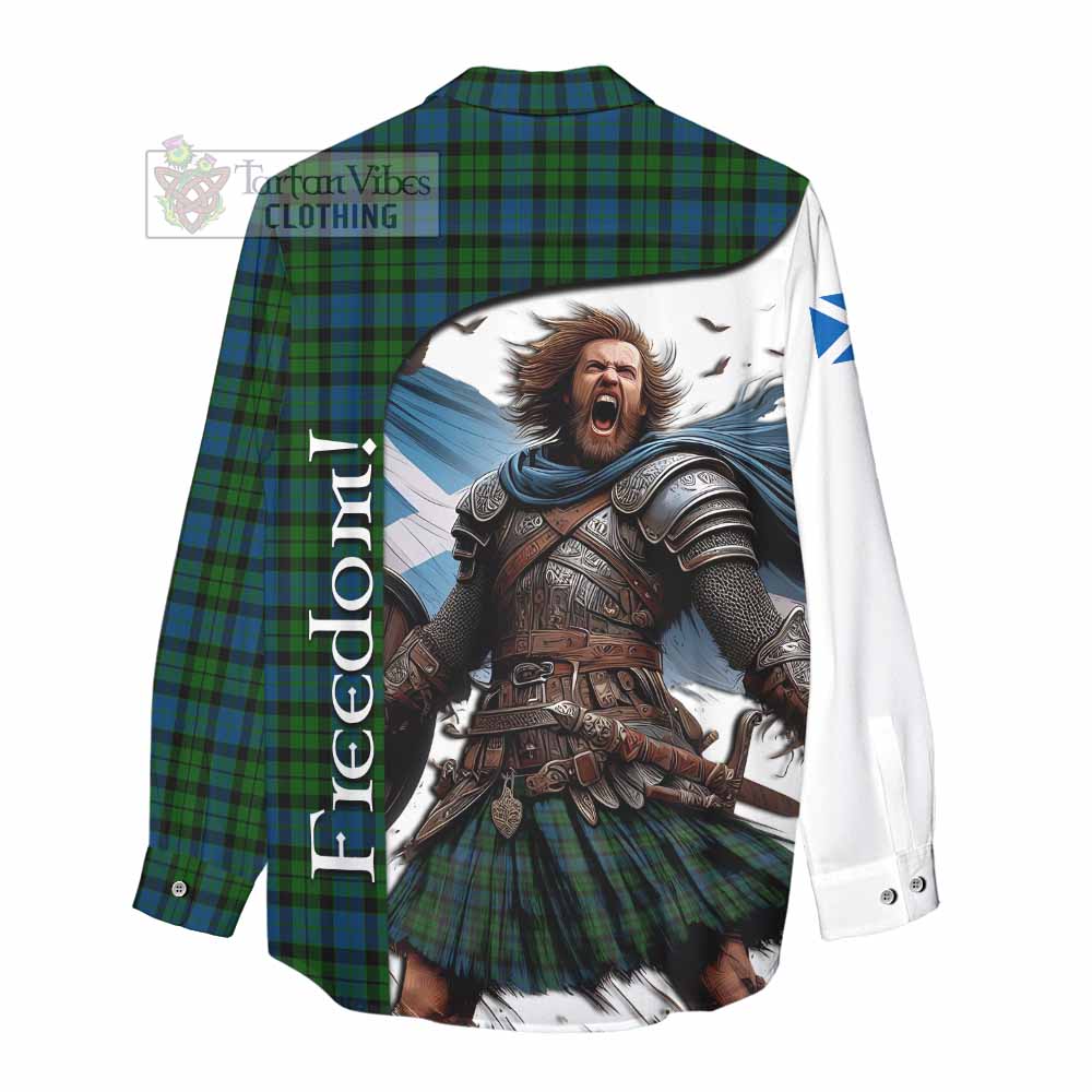 Tartan Vibes Clothing McCoy Crest Tartan Women's Casual Shirt Inspired by the Freedom of Scottish Warrior