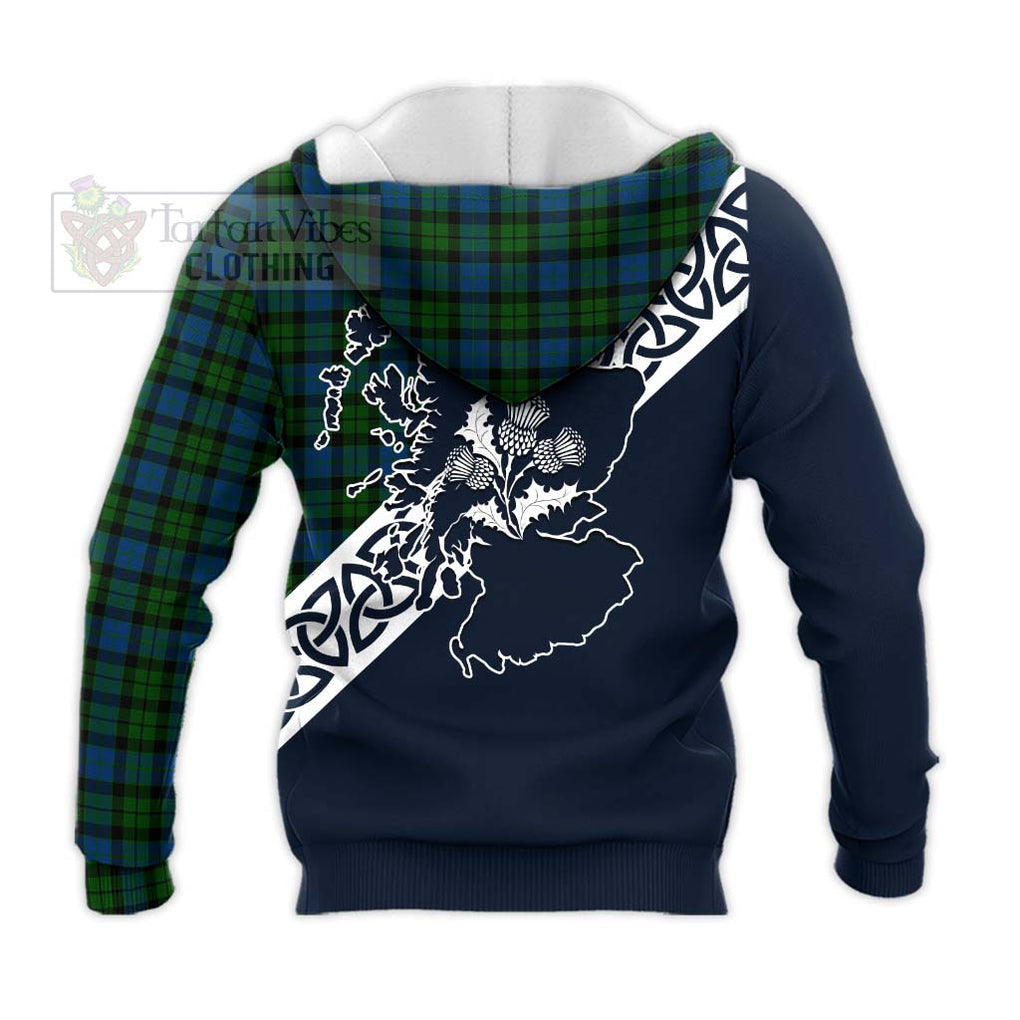 McCoy Tartan Knitted Hoodie Featuring Thistle and Scotland Map - Tartan Vibes Clothing