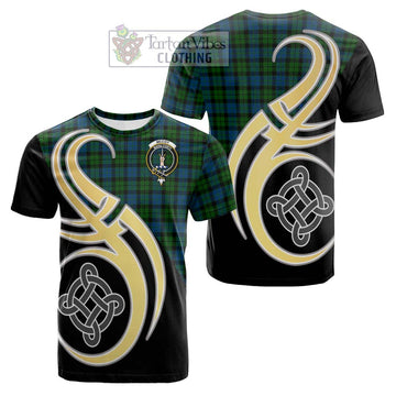 Tartan Vibes Clothing McCoy Tartan Cotton T-shirt with Family Crest and Celtic Symbol Style