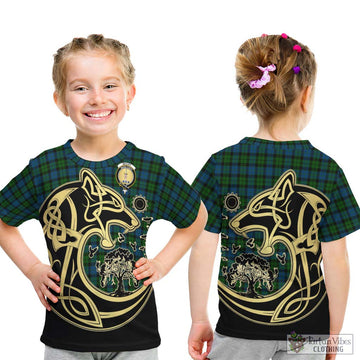 McCoy Tartan Kid T-Shirt with Family Crest Celtic Wolf Style - Tartan Vibes Clothing