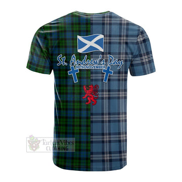 Tartan Vibes Clothing McCoy Tartan Cotton T-shirt Happy St. Andrew's Day Half Tartan Style