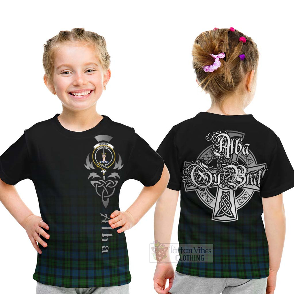 McCoy Tartan Kid T-Shirt Featuring Alba Gu Brath Family Crest Celtic Inspired - Tartan Vibes Clothing