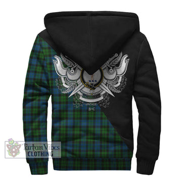 McCoy Tartan Sherpa Hoodie with Family Crest and Military Logo Style - Tartan Vibes Clothing