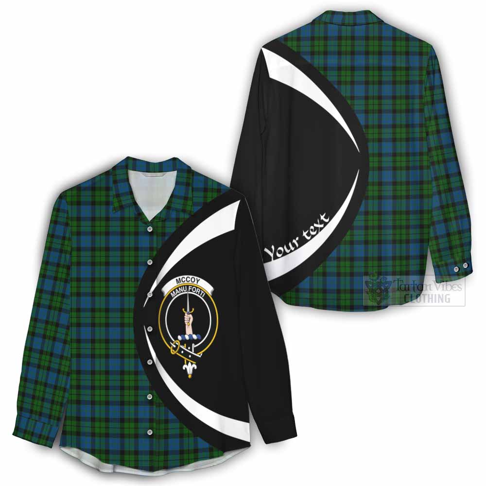 McCoy Tartan Women's Casual Shirt with Family Crest Circle Style - Tartan Vibes Clothing