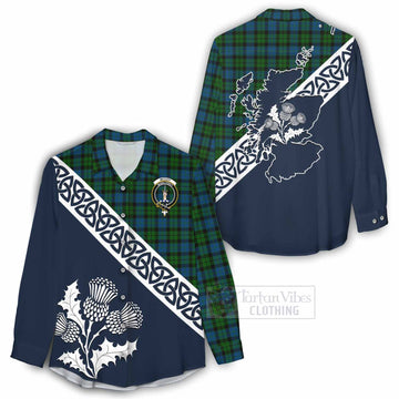 McCoy Tartan Women's Casual Shirt Featuring Thistle and Scotland Map - Tartan Vibes Clothing