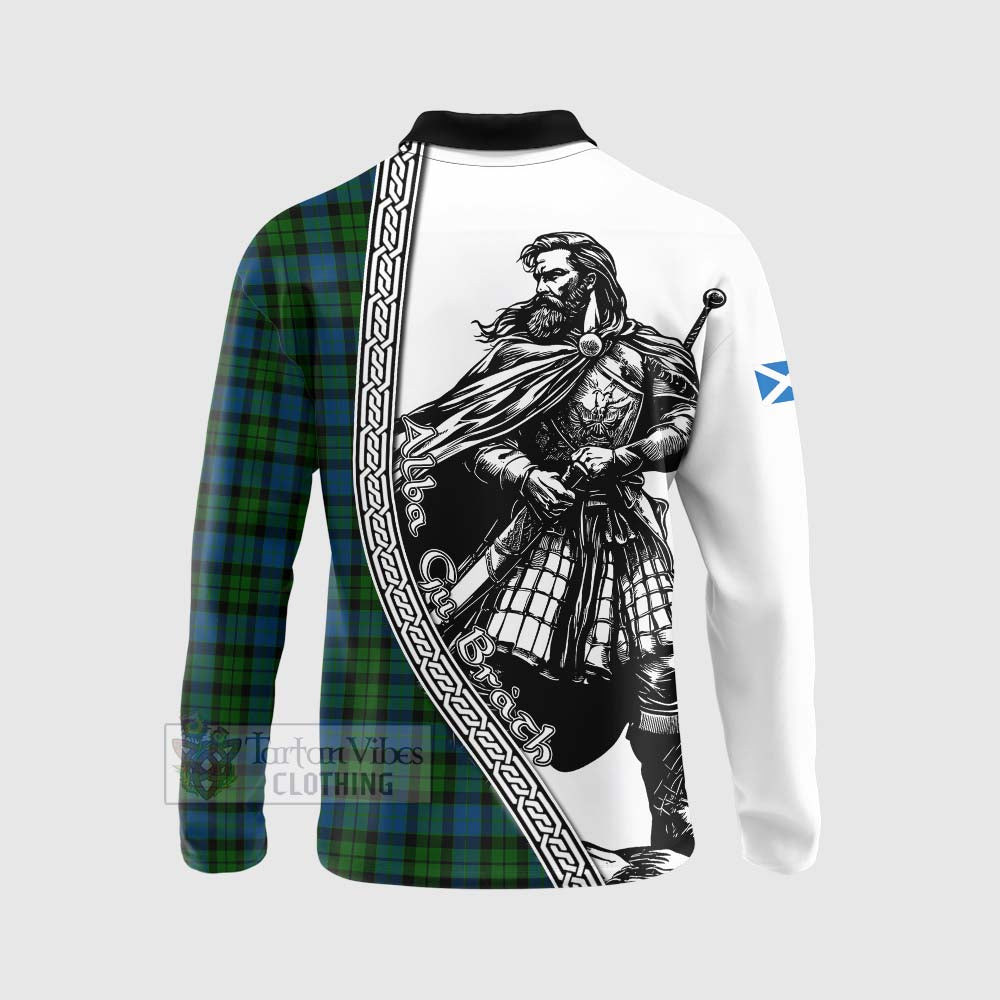 McCoy Tartan Clan Crest Long Sleeve Polo Shirt with Highlander Warrior Celtic Style - Tartan Vibes Clothing