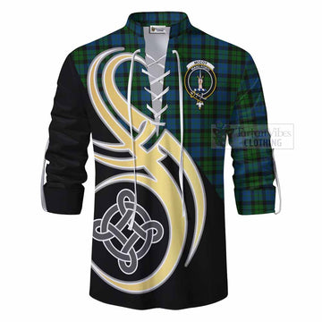 McCoy Tartan Ghillie Kilt Shirt with Family Crest and Celtic Symbol Style - Tartan Vibes Clothing