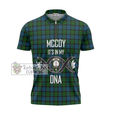 McCoy Tartan Zipper Polo Shirt with Family Crest DNA In Me Style - Tartan Vibes Clothing
