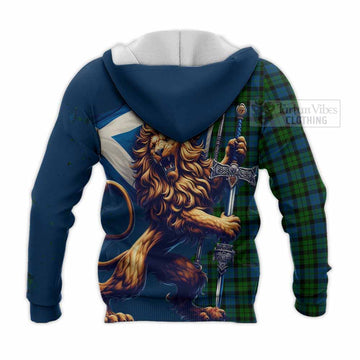 Tartan Vibes Clothing McCoy Tartan Family Crest Knitted Hoodie with Scottish Majestic Lion