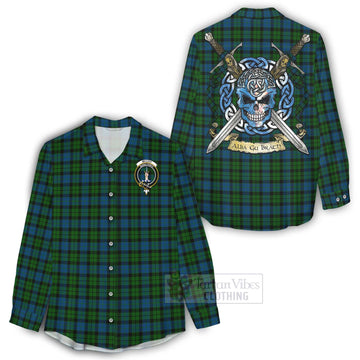 McCoy Tartan Women's Casual Shirt with Family Crest Celtic Skull Style - Tartan Vibes Clothing