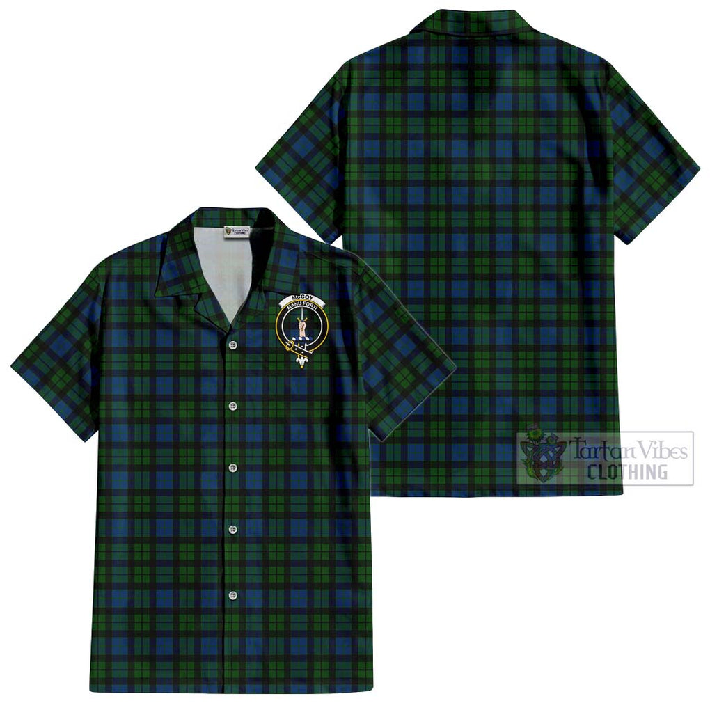 McCoy Tartan Cotton Hawaiian Shirt with Family Crest - Tartan Vibes Clothing