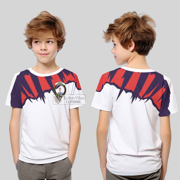 McCoy Clan Crest Kid T-Shirt with Retro Sport Style - 2D-tartanvibesclothing