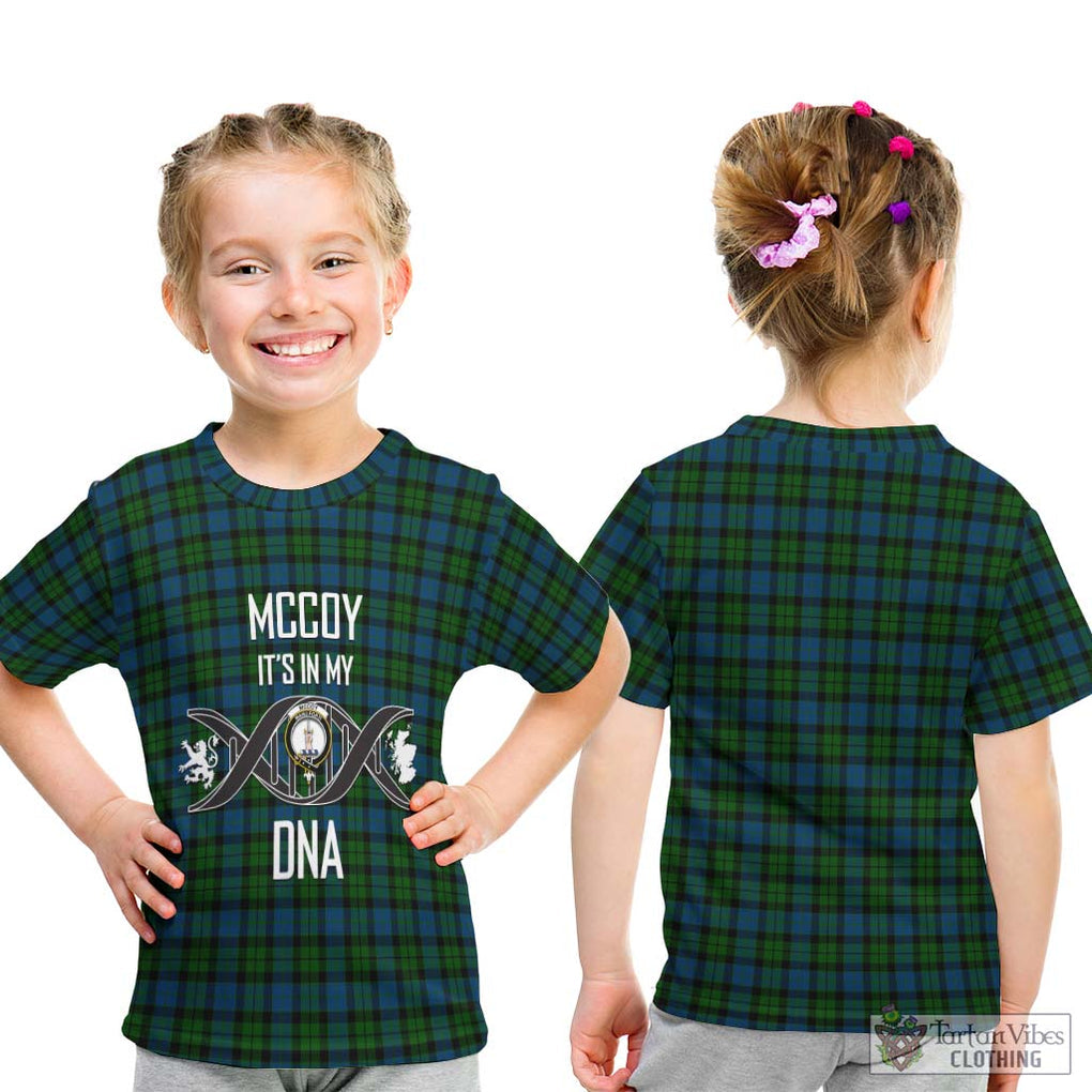 McCoy Tartan Kid T-Shirt with Family Crest DNA In Me Style - Tartan Vibes Clothing