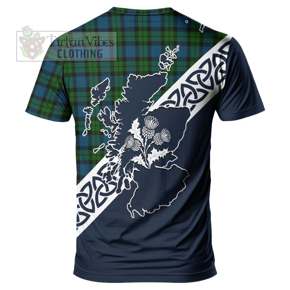 McCoy Tartan T-Shirt Featuring Thistle and Scotland Map - Tartanvibesclothing Store