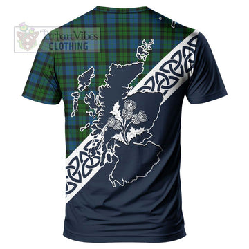 McCoy Tartan T-Shirt Featuring Thistle and Scotland Map - Tartanvibesclothing Store