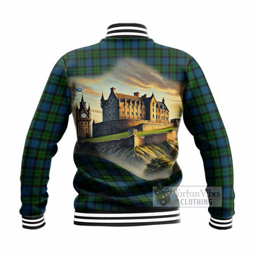 McCoy Tartan Family Crest Baseball Jacket with Scottish Ancient Castle Style - Tartan Vibes Clothing