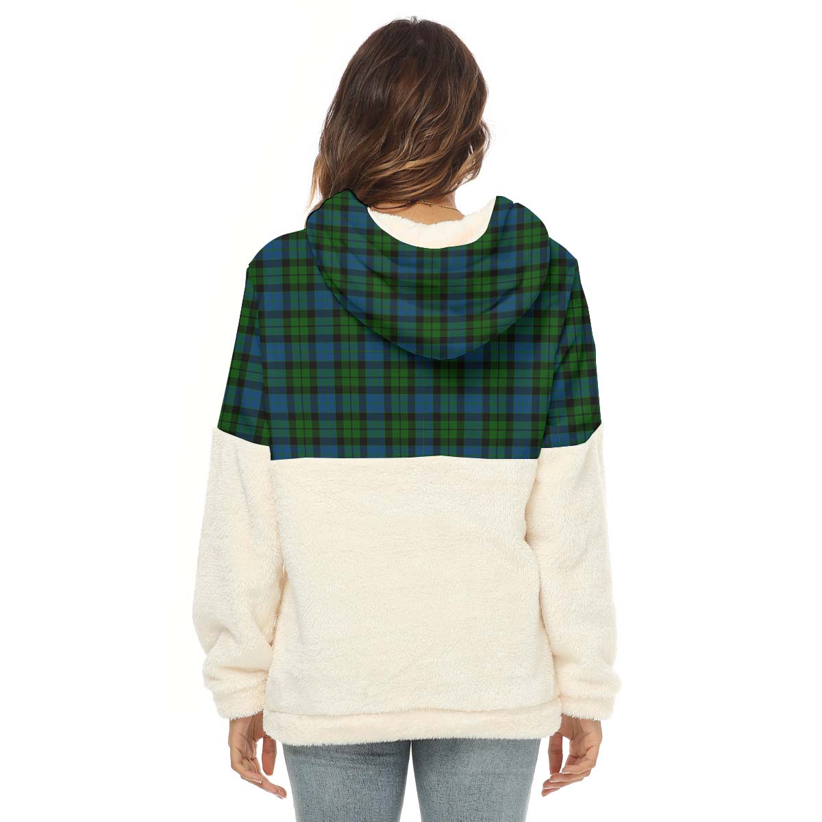McCoy Tartan Half Style Women's Borg Fleece Hoodie with Half Zip - Tartan Vibes Clothing