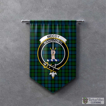 McCoy Tartan Gonfalon, Tartan Banner with Family Crest