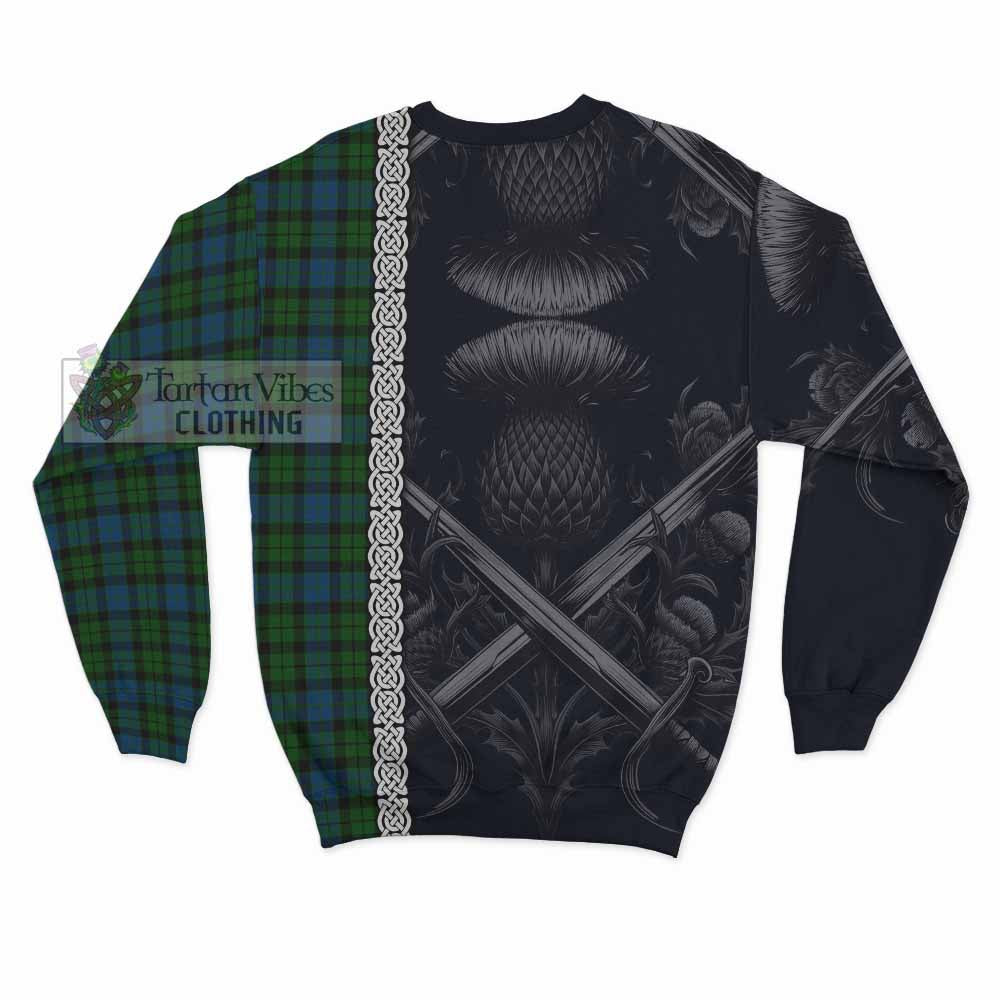 McCoy Tartan Sweatshirt with Family Crest Cross Sword Thistle Celtic Vibes - Tartan Vibes Clothing