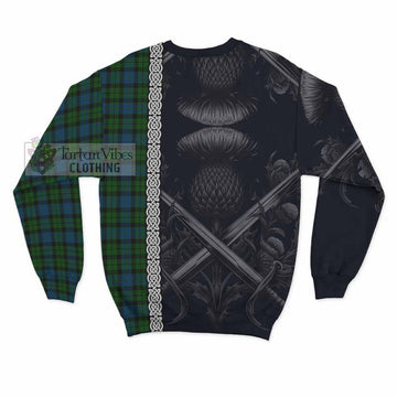 McCoy Tartan Sweatshirt with Family Crest Cross Sword Thistle Celtic Vibes - Tartan Vibes Clothing