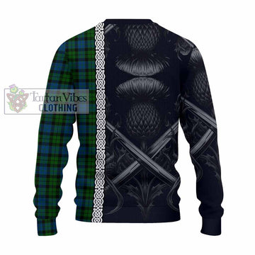 McCoy Tartan Knitted Sweater with Family Crest Cross Sword Thistle Celtic Vibes - Tartan Vibes Clothing