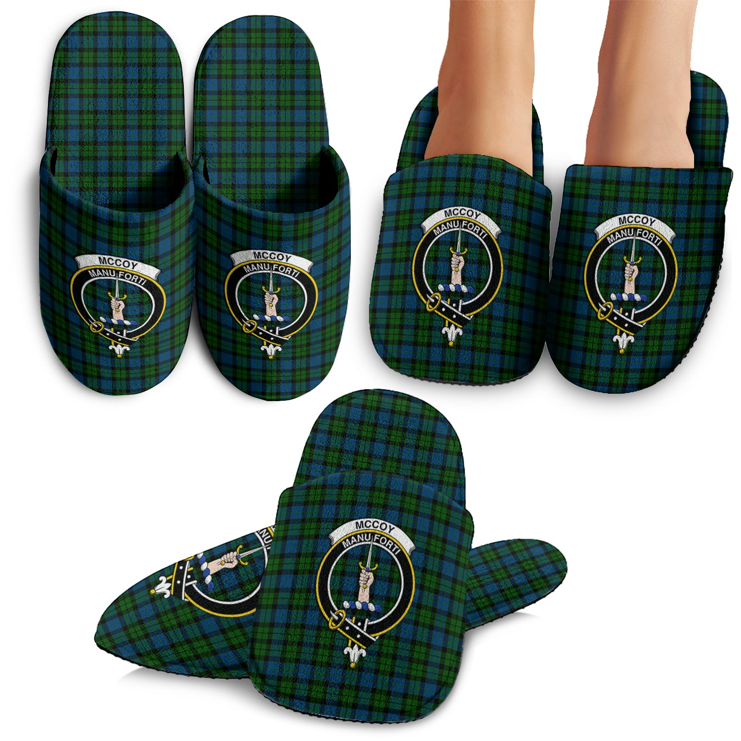 McCoy Tartan Home Slippers with Family Crest - Tartan Vibes Clothing